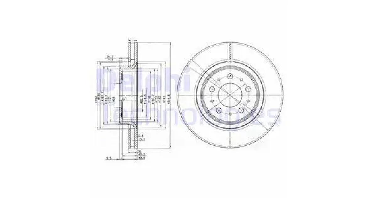 DELPHI BG3418, Тормозной диск