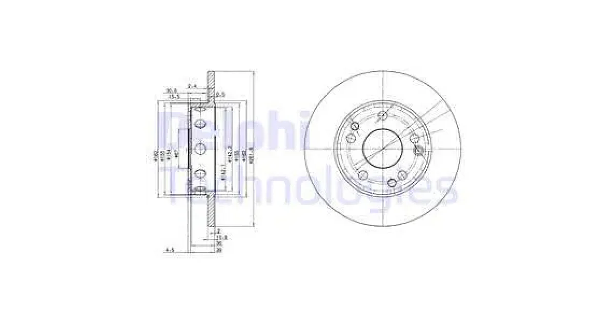 DELPHI BG2288, Тормозной диск