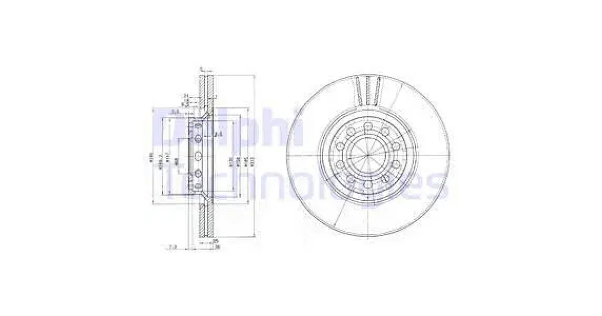 DELPHI BG3657, Тормозной диск