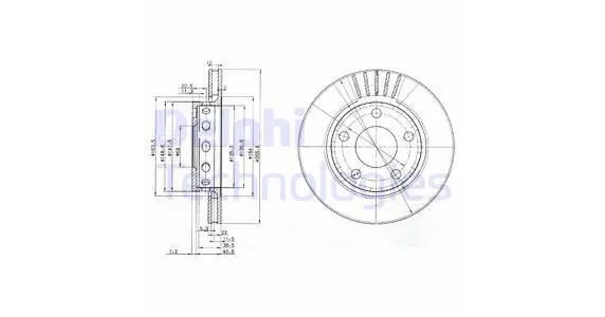 DELPHI BG3785, Тормозной диск