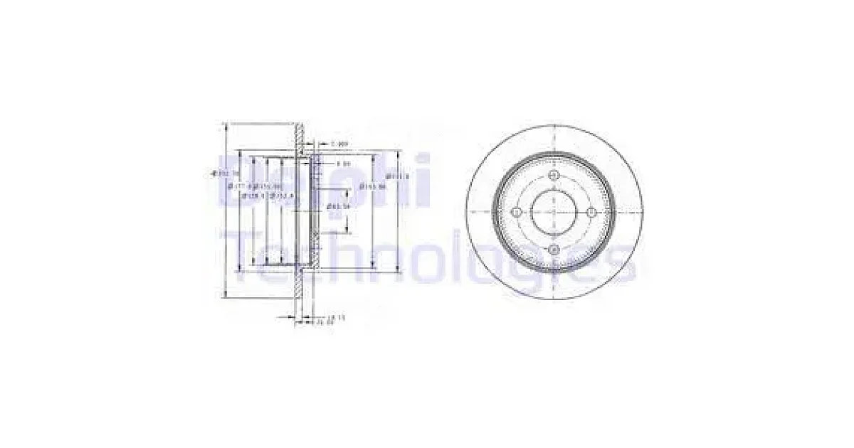 DELPHI BG3054C, Тормозной диск