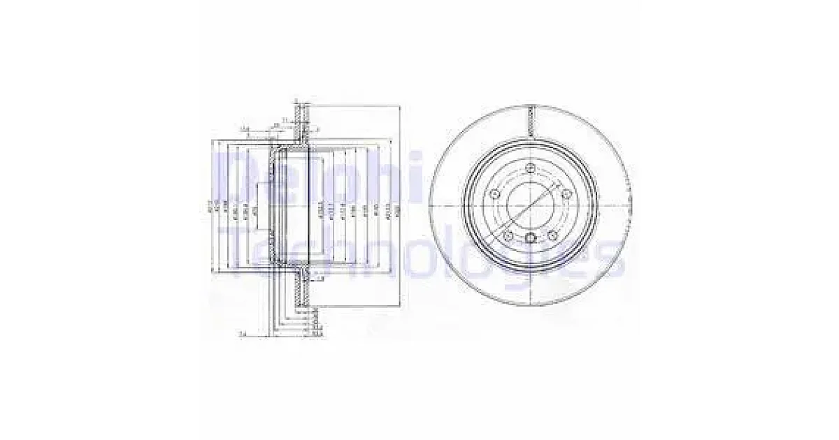 DELPHI BG3872, Тормозной диск