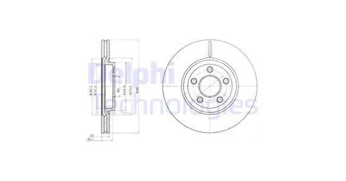 DELPHI BG3704, Тормозной диск