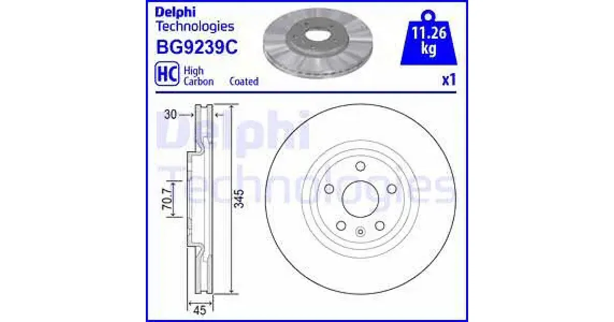 DELPHI BG9239C, Тормозной диск