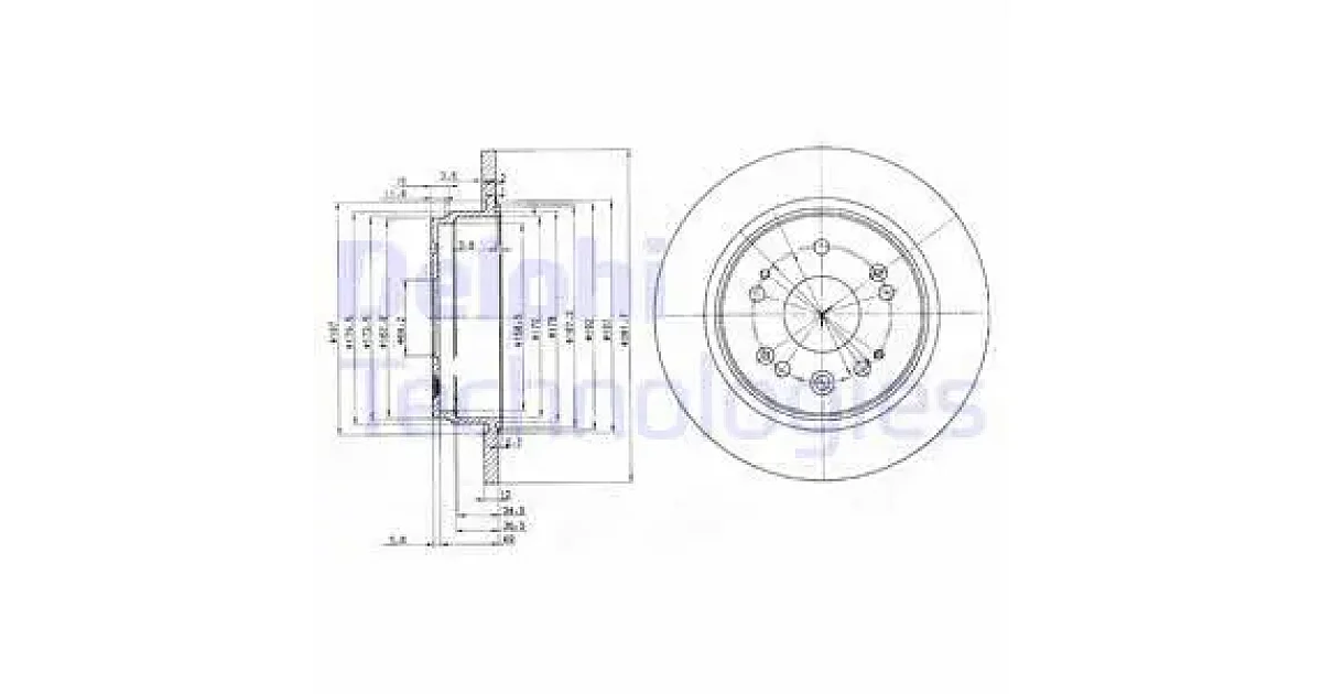 DELPHI BG3797, Тормозной диск