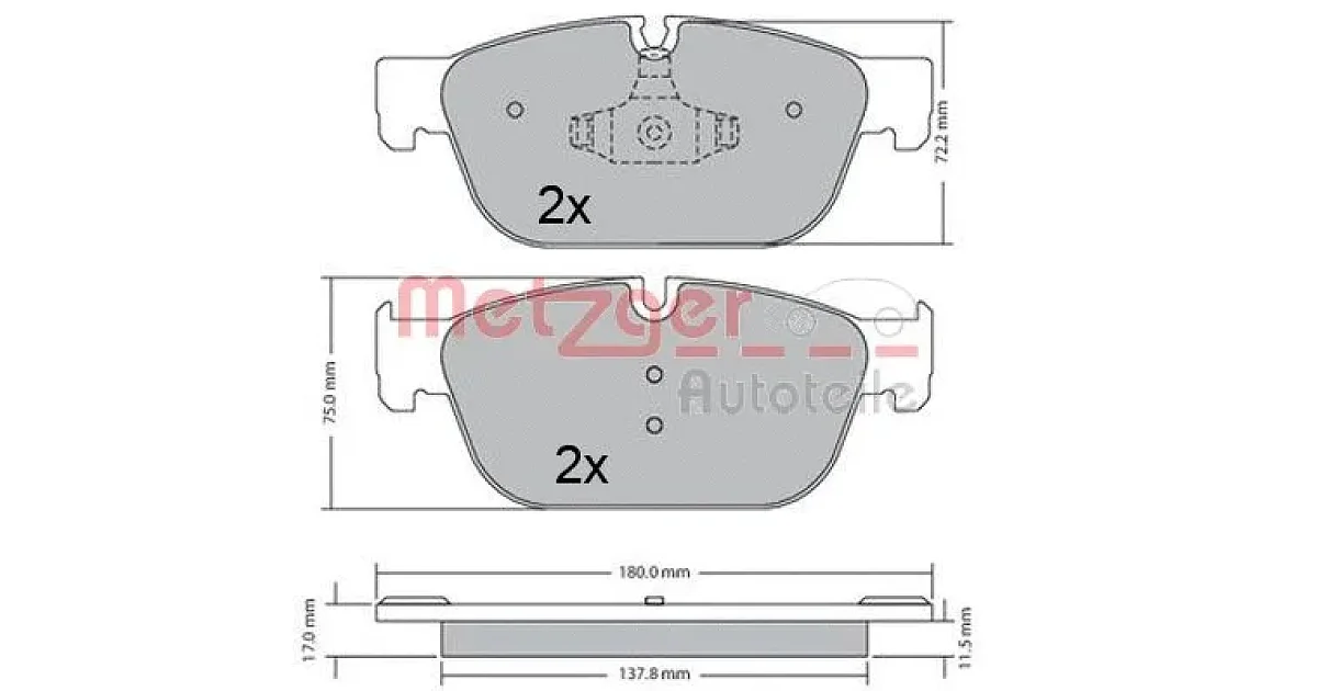 1170619 - METZGER - Комплект тормозных колодок, дисковый тормоз